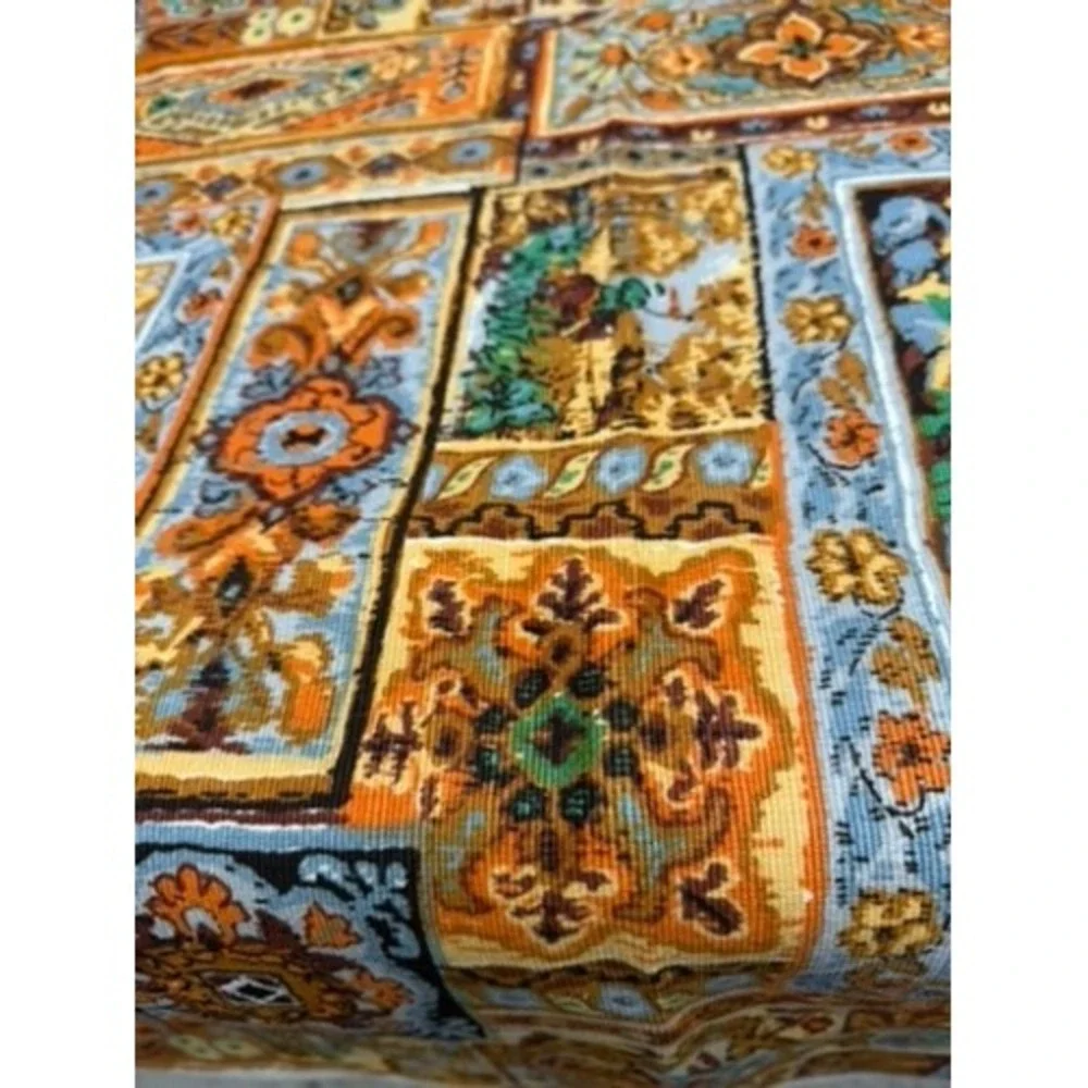 VTG!! 5TH AVENUE DESIGNS FABRIC PANEL‎ HUNT SCENE HORSE RIDER 54